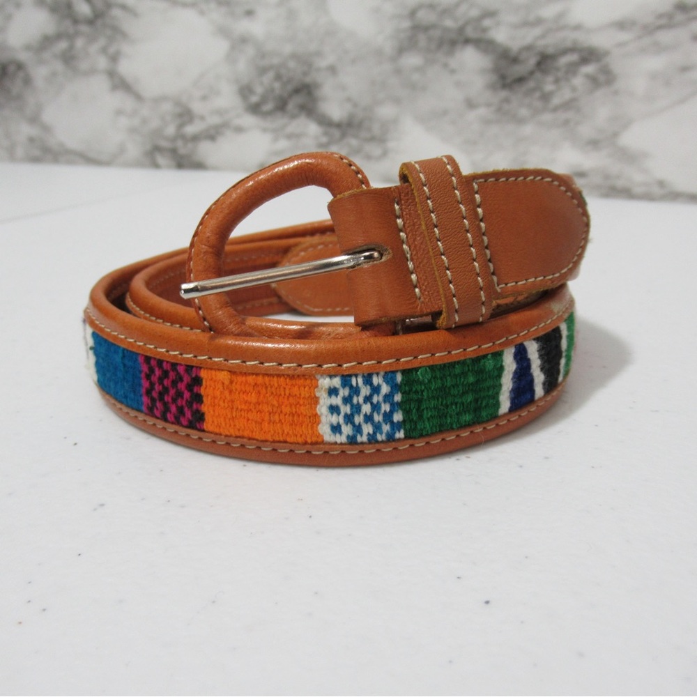 Woven | Embroidered Colorful Leather Belt